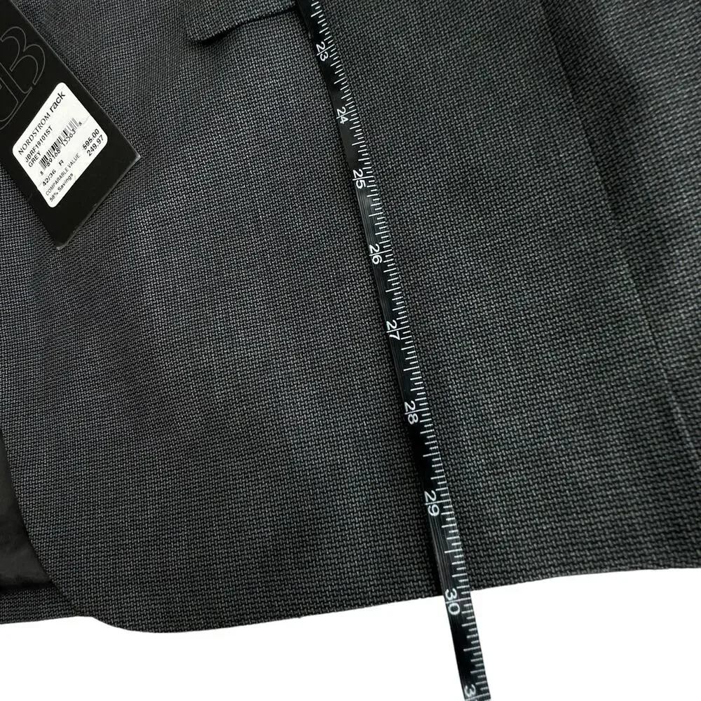 JB Britches Mens 42R Logan Gray Wool Sport Coat Jacket Blazer